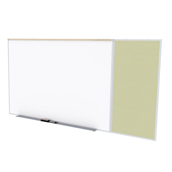 Combo Whiteboard/Bulletin, Mag Por/Vnyl, Styl C, 4 ft H x 10 ft W, Caramel